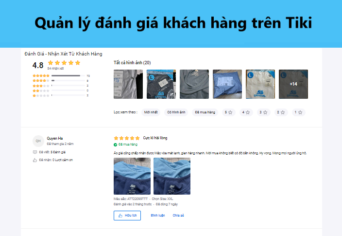 Làm sao để quản lý đánh giá khách hàng hiệu quả trên Tiki 